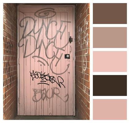 Brick Walls Door Graffiti Art Graffiti Red Brick Walls Broken Street Art Image